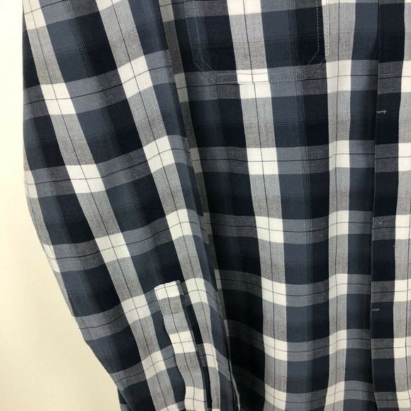 SPRING MERCER Mens Long Sleeve Front Pockets PLAID Shirt Blue Size XL - Picture 6 of 11